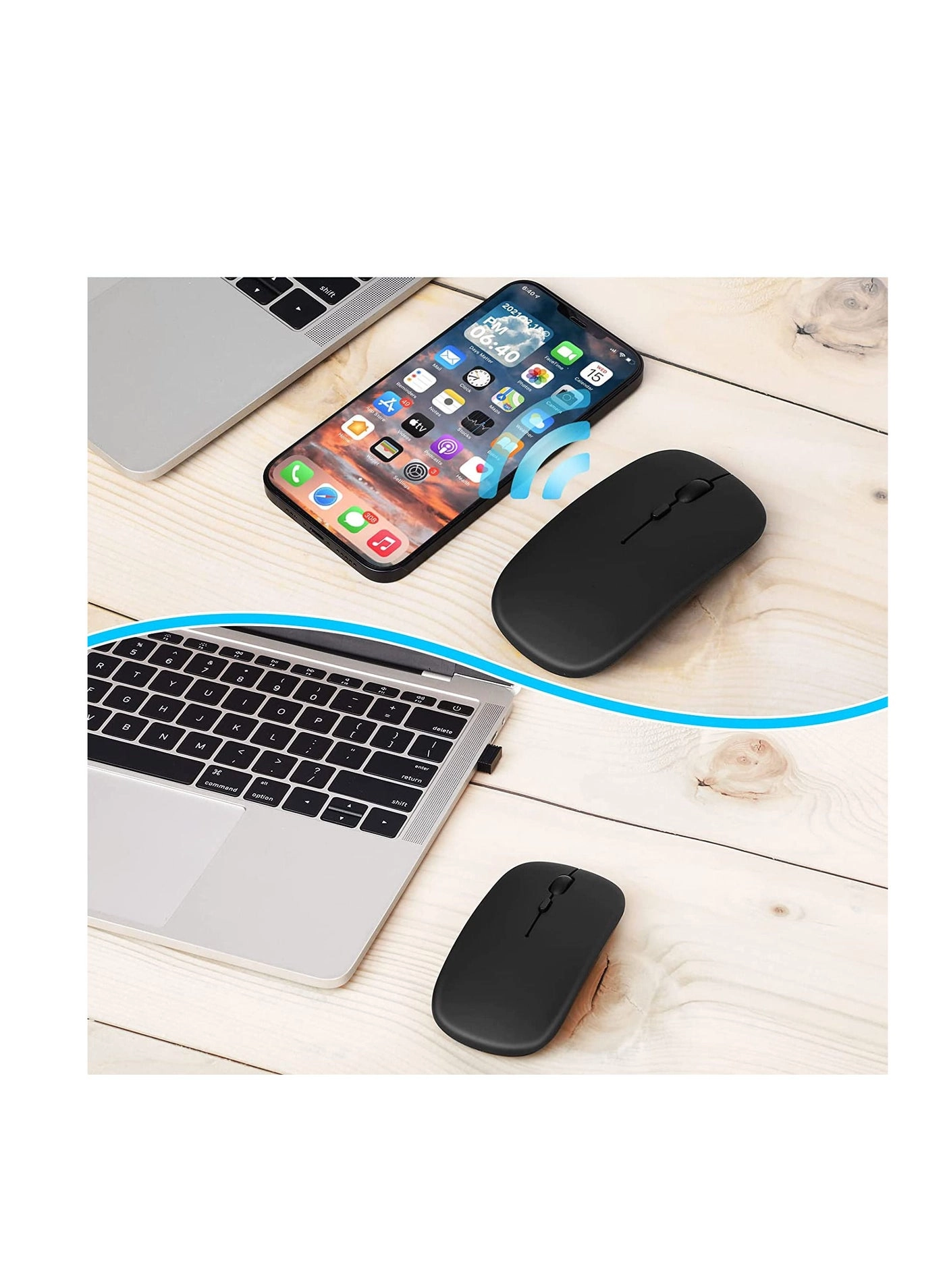 Slim Wireless Mouse - 2.4G Bluetooth 5.1