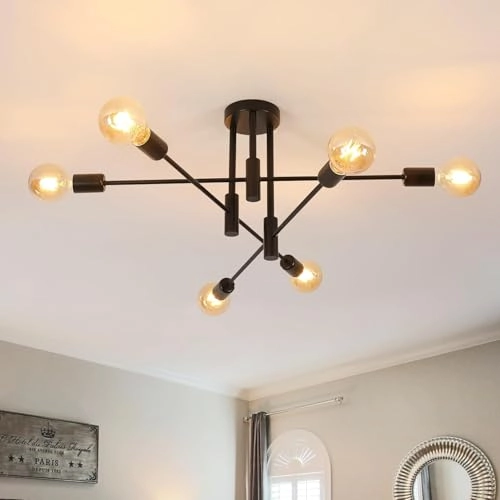 Sputnik Ceiling Light - 6 Lights Bronze 72 cm