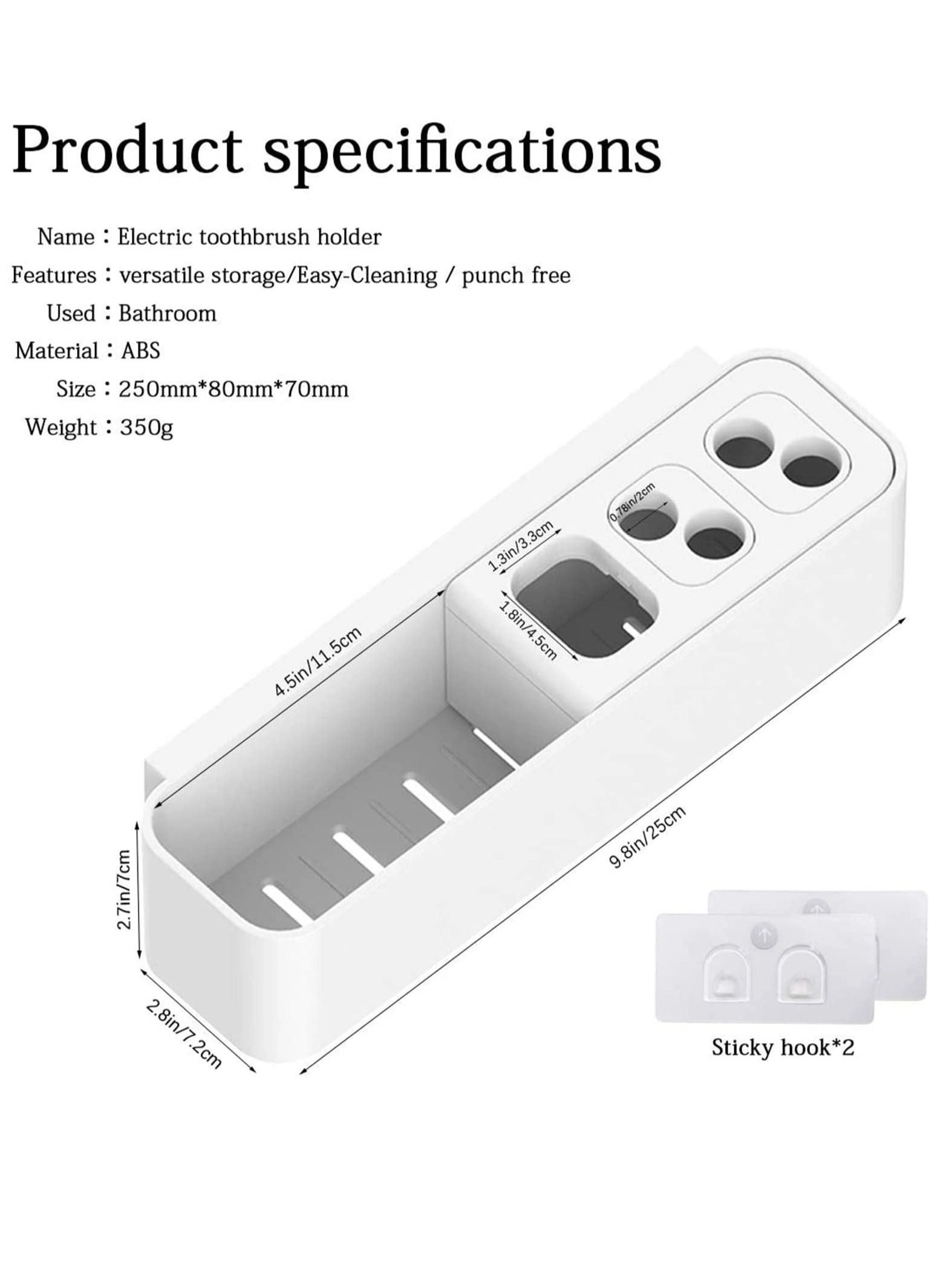Wall Mount Toothbrush Holder - 3 Slots Wallmount / Countertop