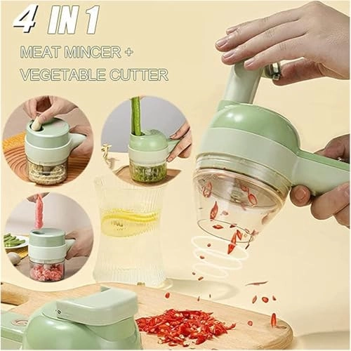 4-in-1 Electric Vegetable Cutter Set - Wireless Rechargeable