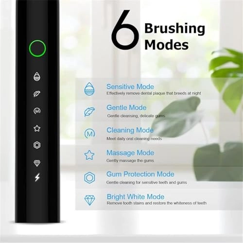 Sonic Electric Toothbrush - 8 Brush Heads 6 Cleaning Modes