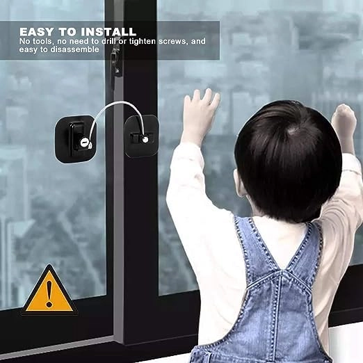 Fridge Door Lock - 1PC 2 Keys Black