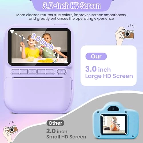Instant Print Camera - 3.0" 1080P 32GB Pink