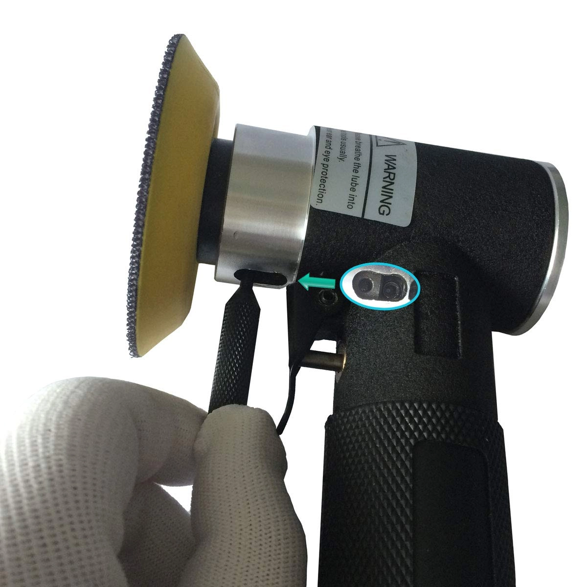 Dual Action Mini Air Sander - 2" & 3" Random Orbital Pneumatic Kit