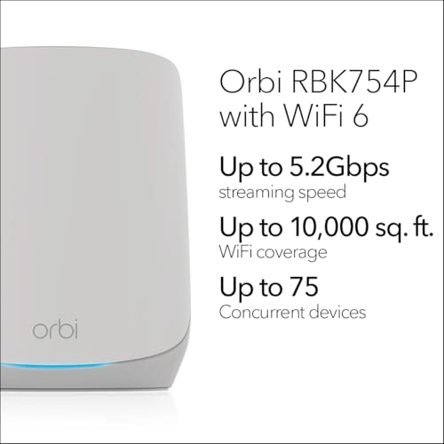 Orbi Whole Home Tri-Band Mesh WiFi 6 System - 802.11ax 4 Pack