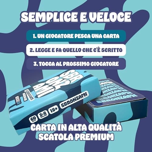 Alcohol Card Game - 60 Italian 18 years of age