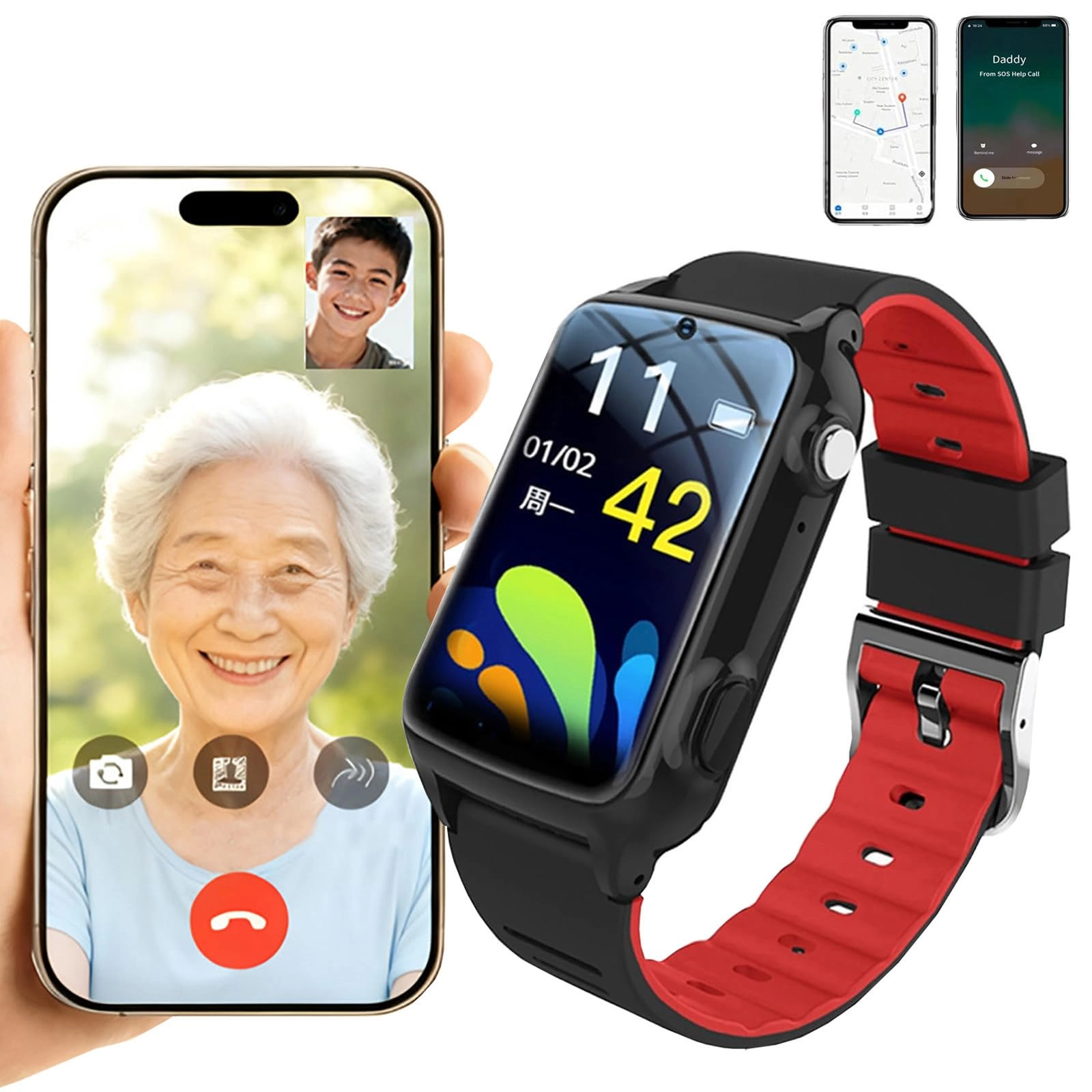ZHZWwansuGE Smartwatch for Seniors LTE