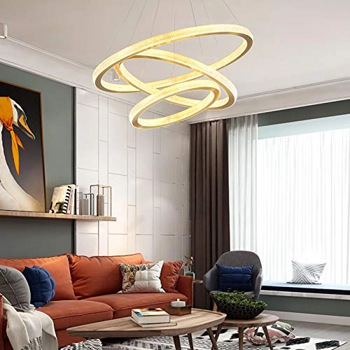 Creative Ring Chandelier - White tricolor light 91cm LED