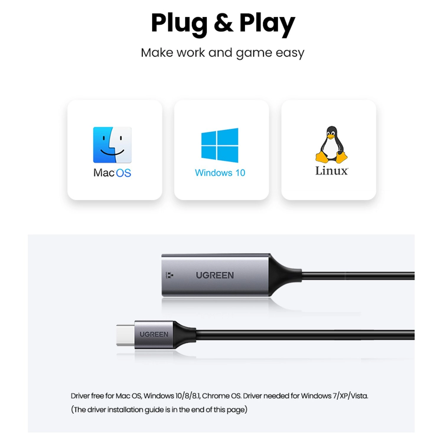 USB Type C To Gigabit RJ45 Ethernet Adapter