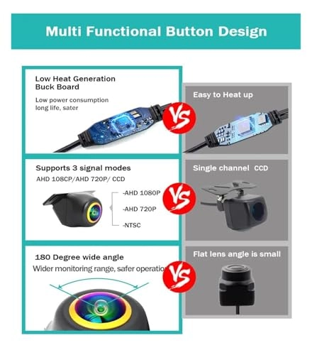 Intelligent Dynamic Trajectory Car Rear View Camera - Night Vision Wire 4K AHD 1080P