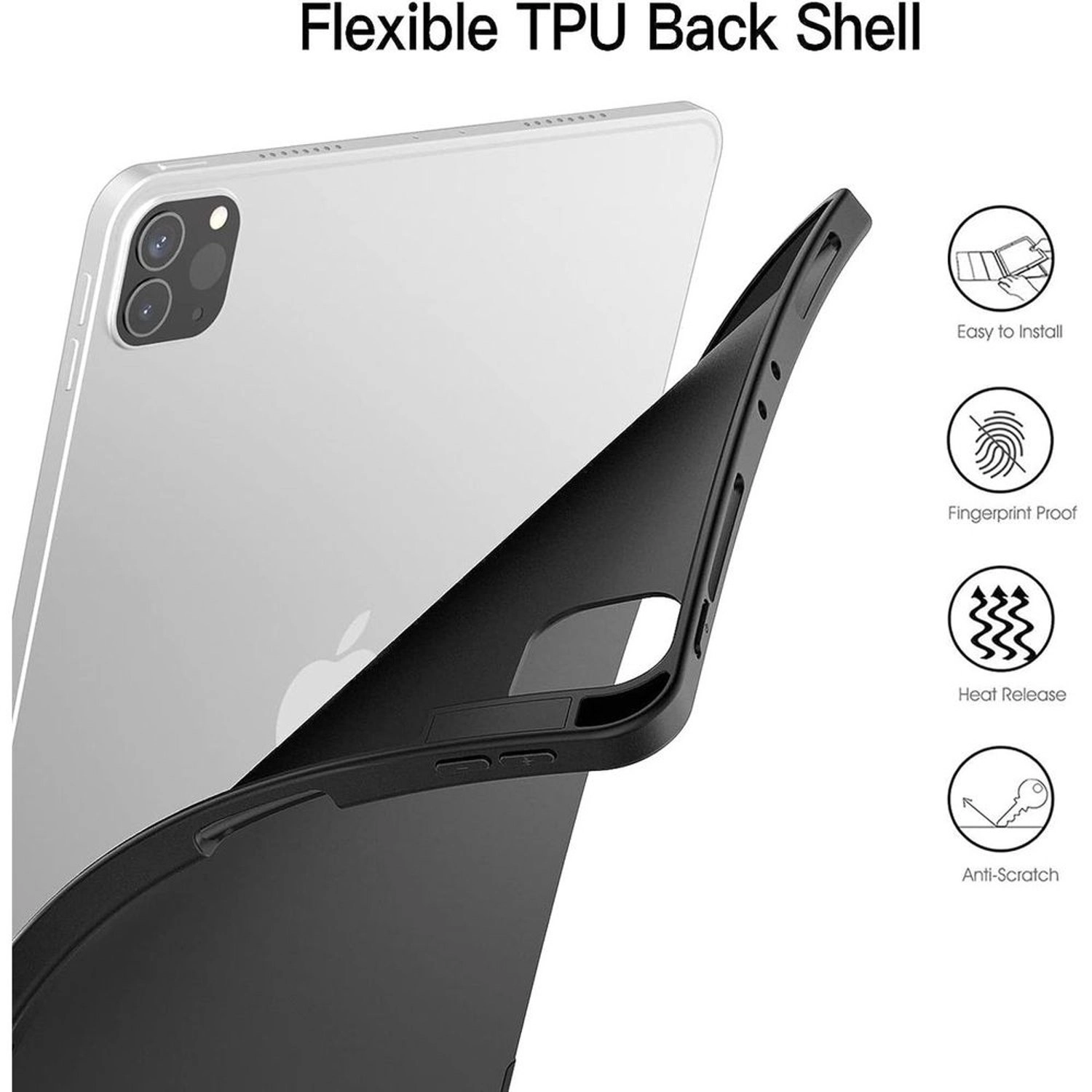 Tri-fold Case with Pencil Holder for iPad 12.9-inch