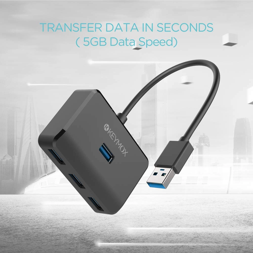 4-Port USB 3.0 Hub - Compact Size 5Gbps