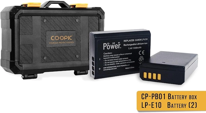 DMK LP-E10 - Pack of 2 + Battery Storage Protection Box - Kit