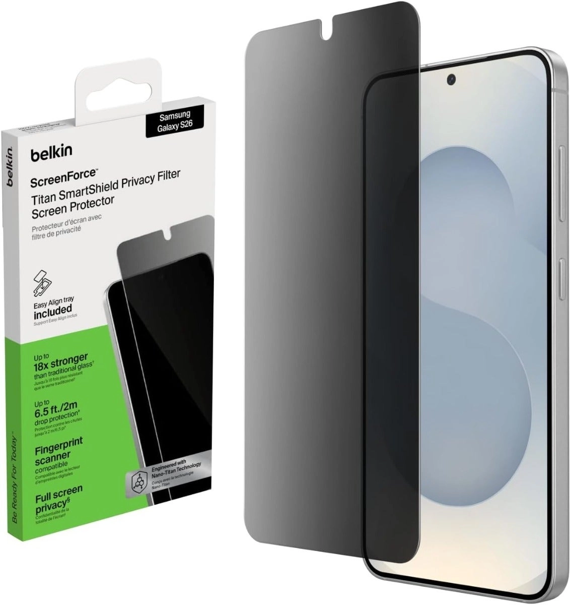 Belkin Clear Tempered Glass Screen Protector for Samsung Galaxy S26 Ultra