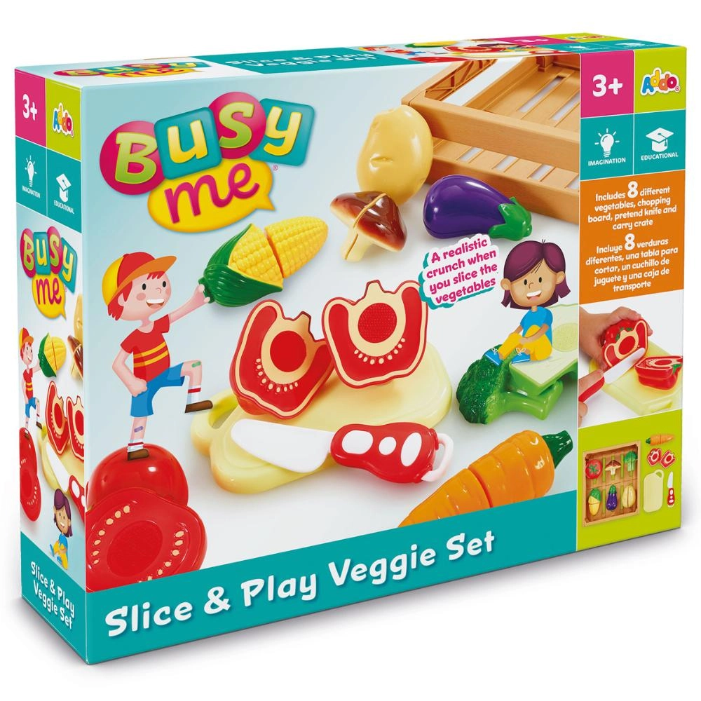 Busy Me Slice And Play Kitchen Veggie Set - 8 different vegetables Velcro (ALGT-315-13126-B)