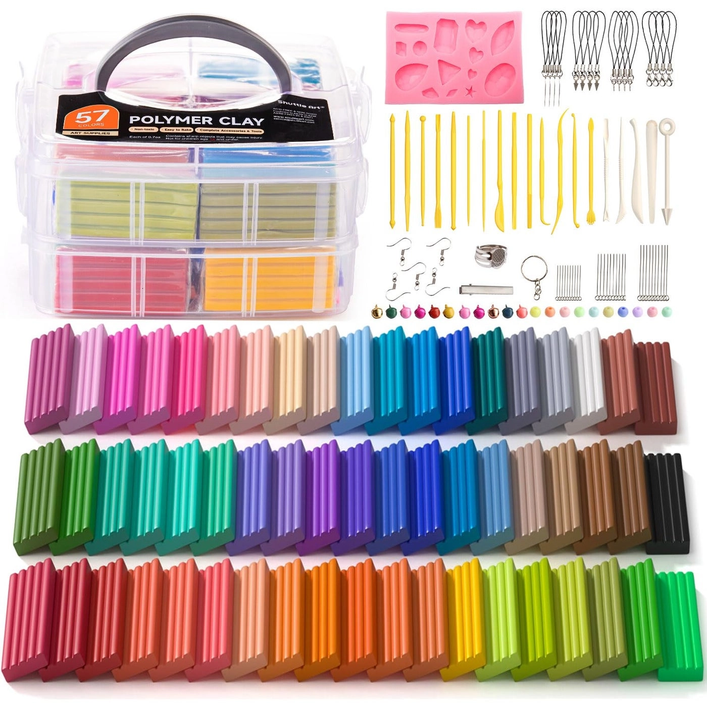 Shuttle Art polymer clay set - Polymer Clay 200g 57pcs.