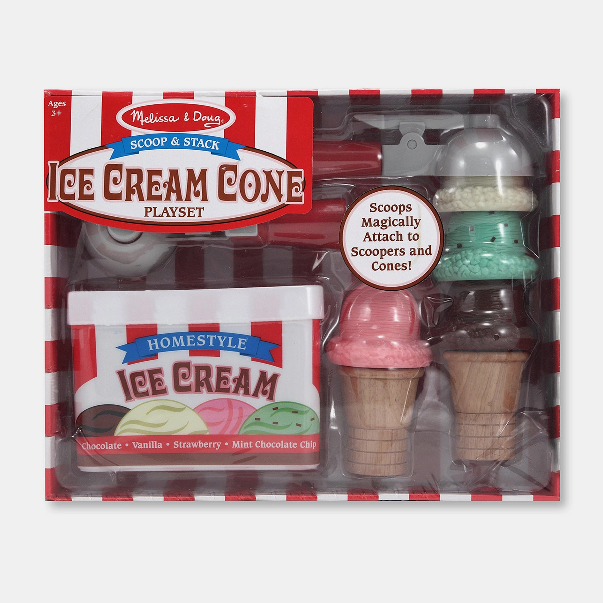 Melissa & Doug Scoop & Stack Ice Cream Cone Playset - 3+ 8 pieces
