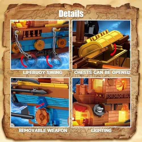 Pirate Ship - Building Set Lighting Compatible with Lego