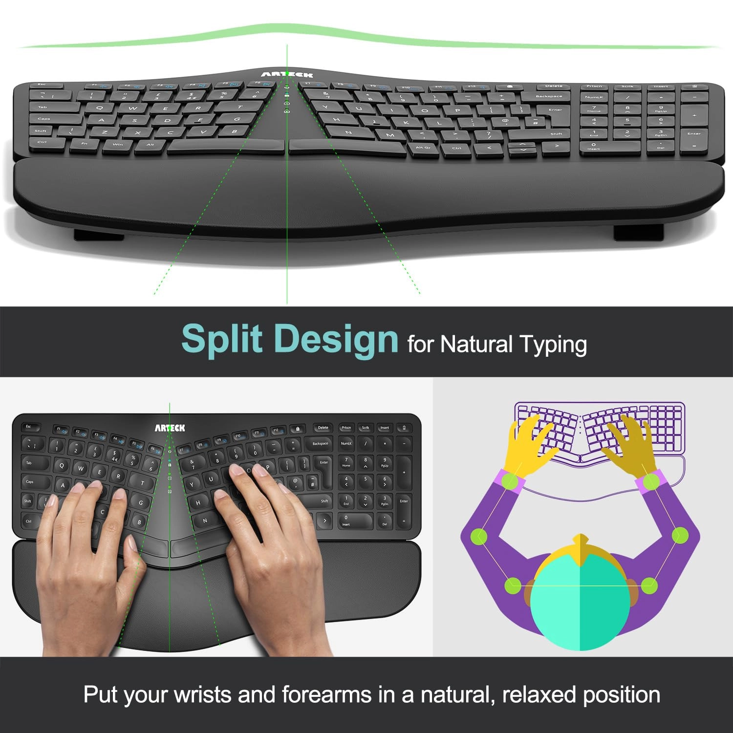 Split Ergonomic Keyboard - Wireless