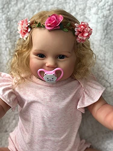 Reborn Baby Doll - 20inch Silicone Vinyl Cotton Girl Blonde Hair Ages 3+