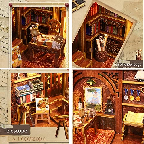 3D Wooden Puzzle Bookshelf Insert - Library of Books 1:24