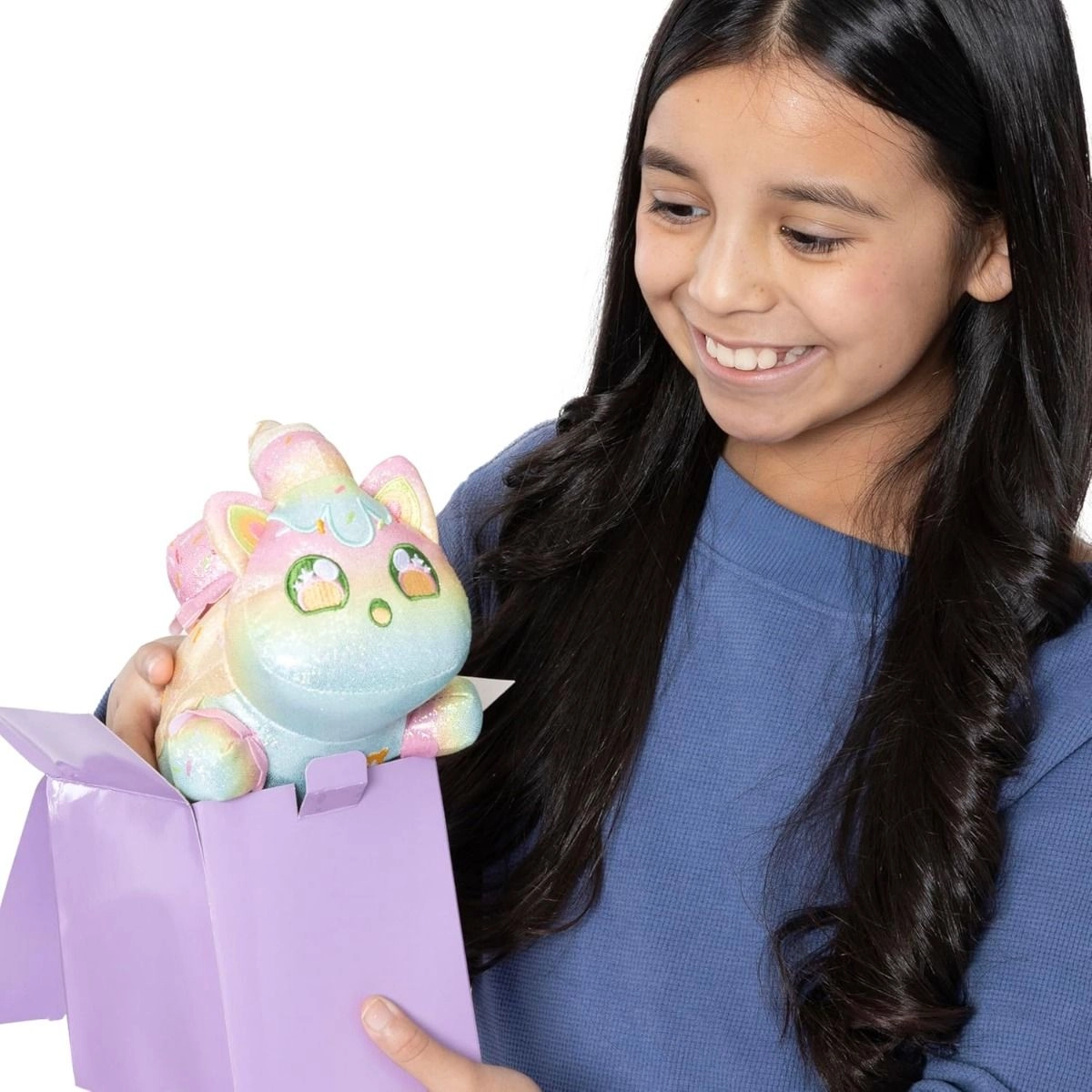 MeeMeow Sparkle Strawberry Cat 15.2 cm Plush + MeeMeow Sparkle Mint Chip Cat 15.2 cm Plush + MeeMeow Sparkle Ice Cream 15.2 cm Plush