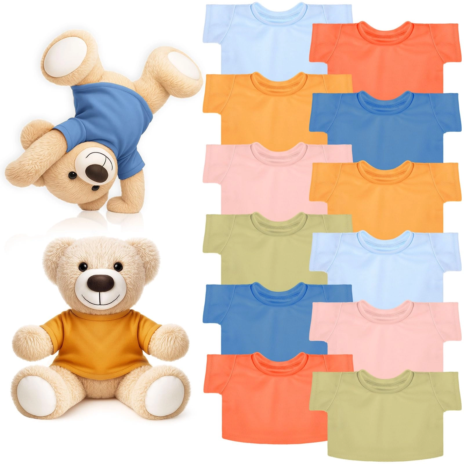 Skylety DIY Bear Shirts - 12 Pcs 14-18 Inch Cotton
