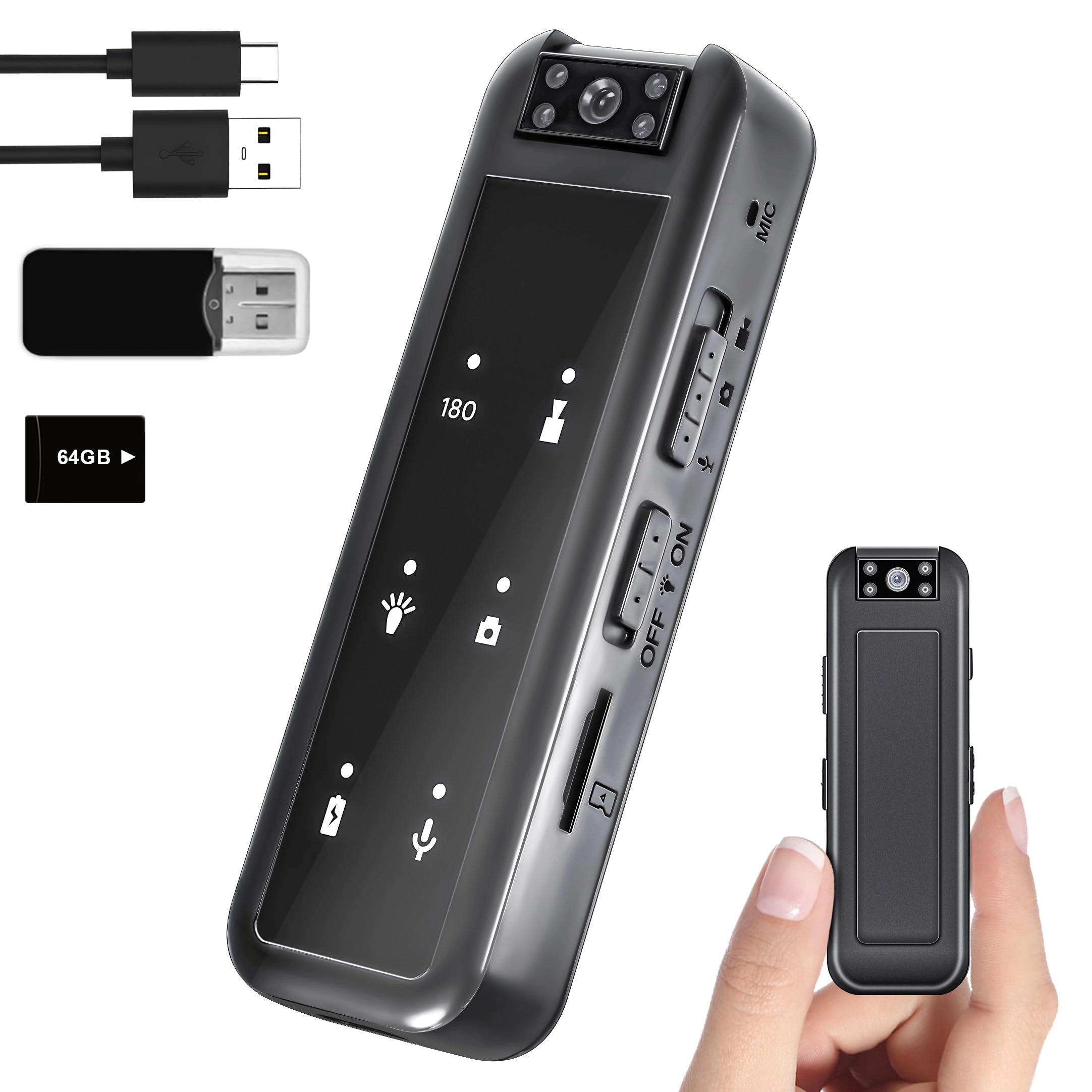 Amyway Mini Body Camera - 1080P 64GB