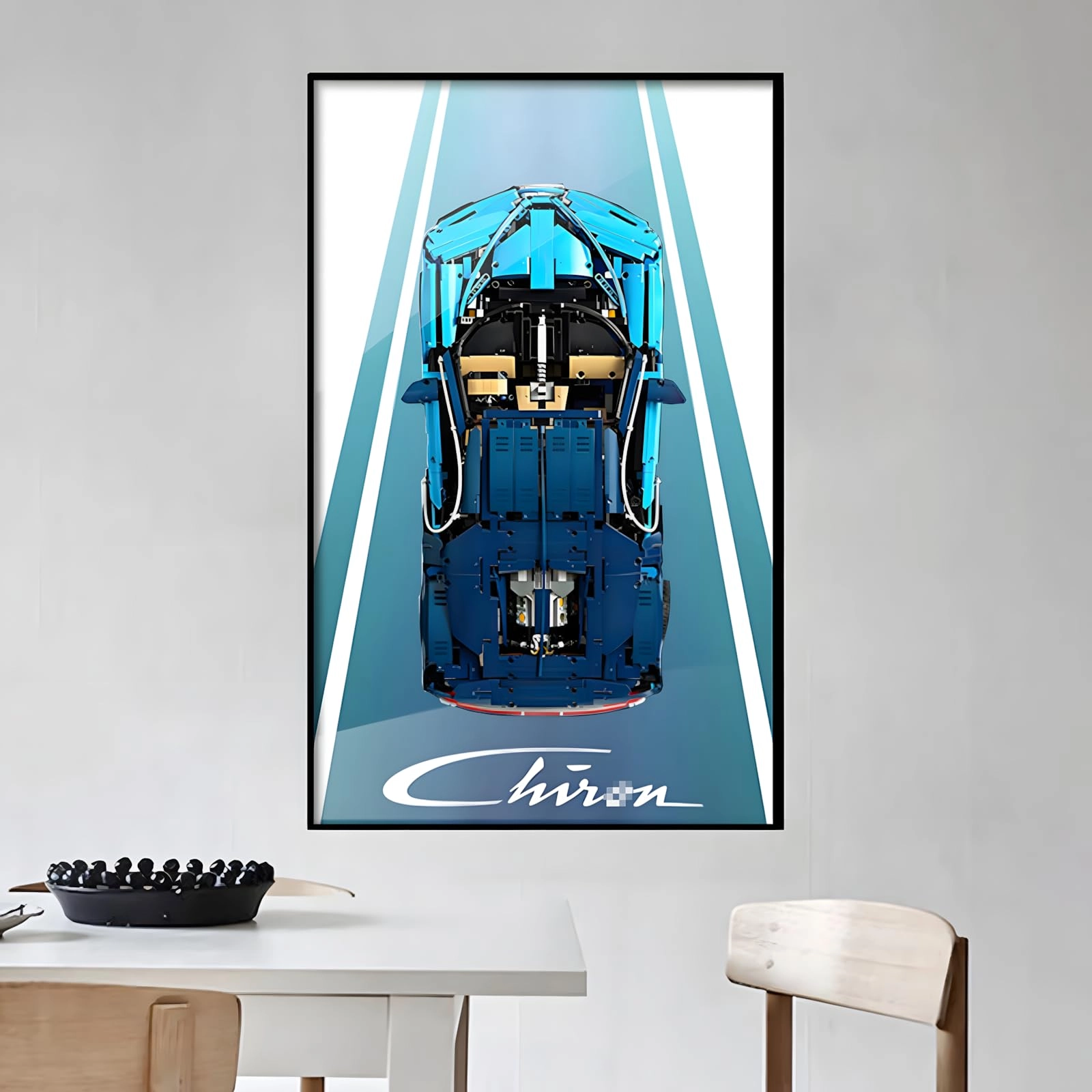 Figures Display Wall Mount for LEGO Techniic Bugaatti Chiroon 42083 - Acrylic