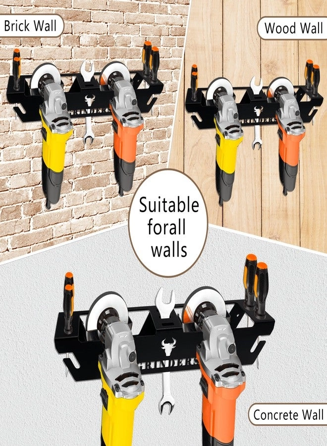 Angle Grinder Stand - Multi-Tool Holder + Bench Grinder Wall Mount - Quick-Install Brackets