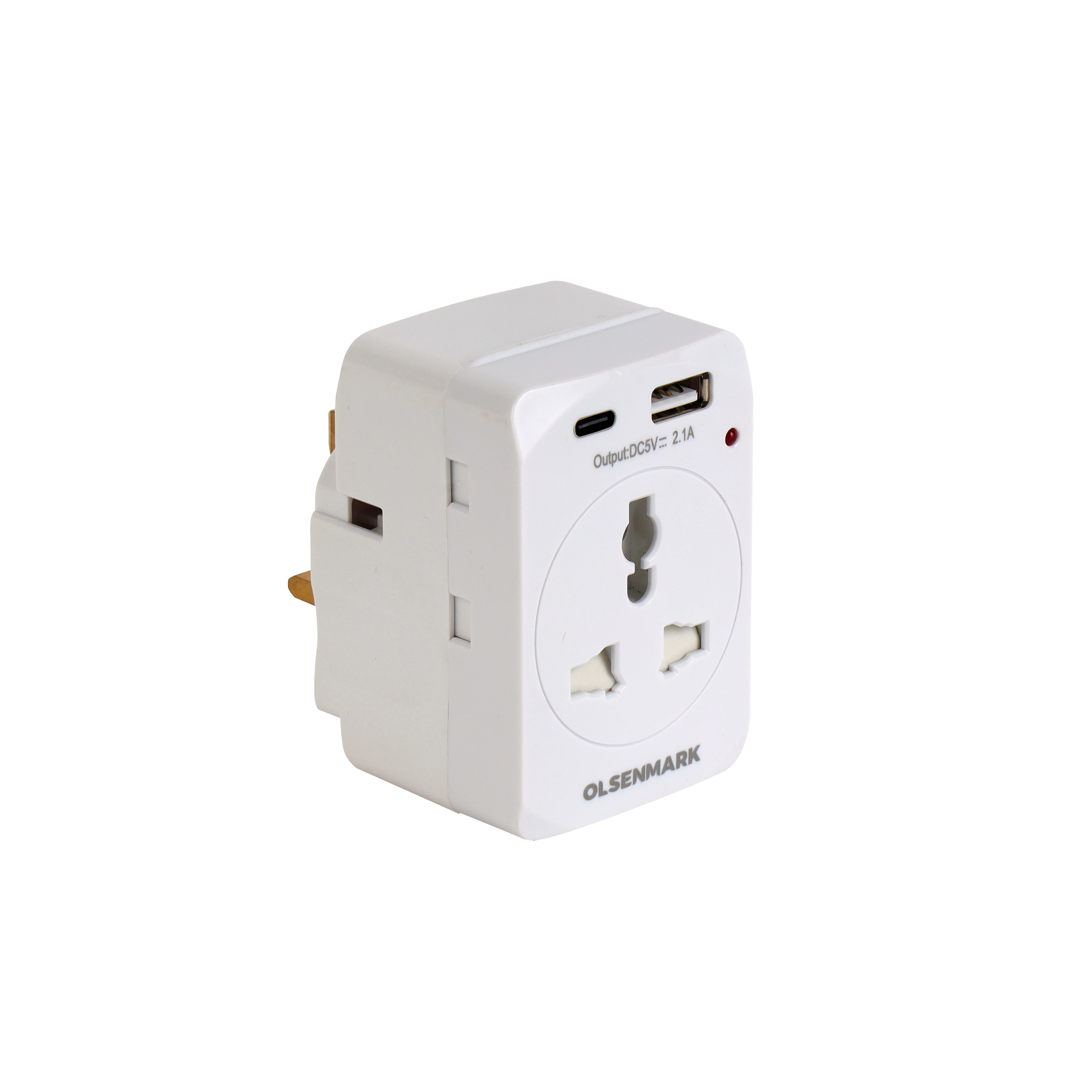 Olsenmark Middle East L.L.C Universal Adaptor - 1 UK 2 UK Adaptors 2 Way USB