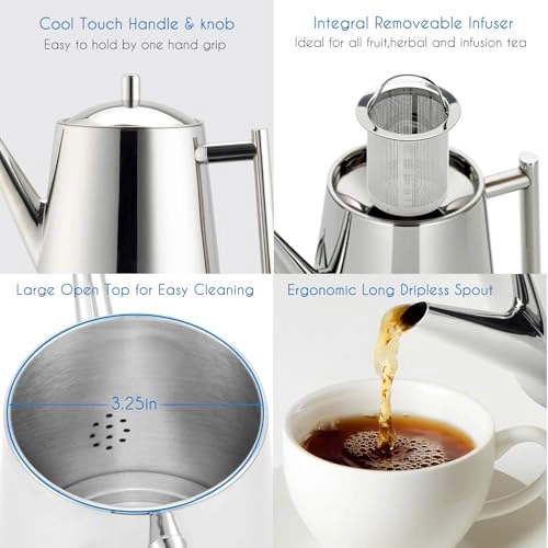 Teapot - Stainless Steel 800 milliliter