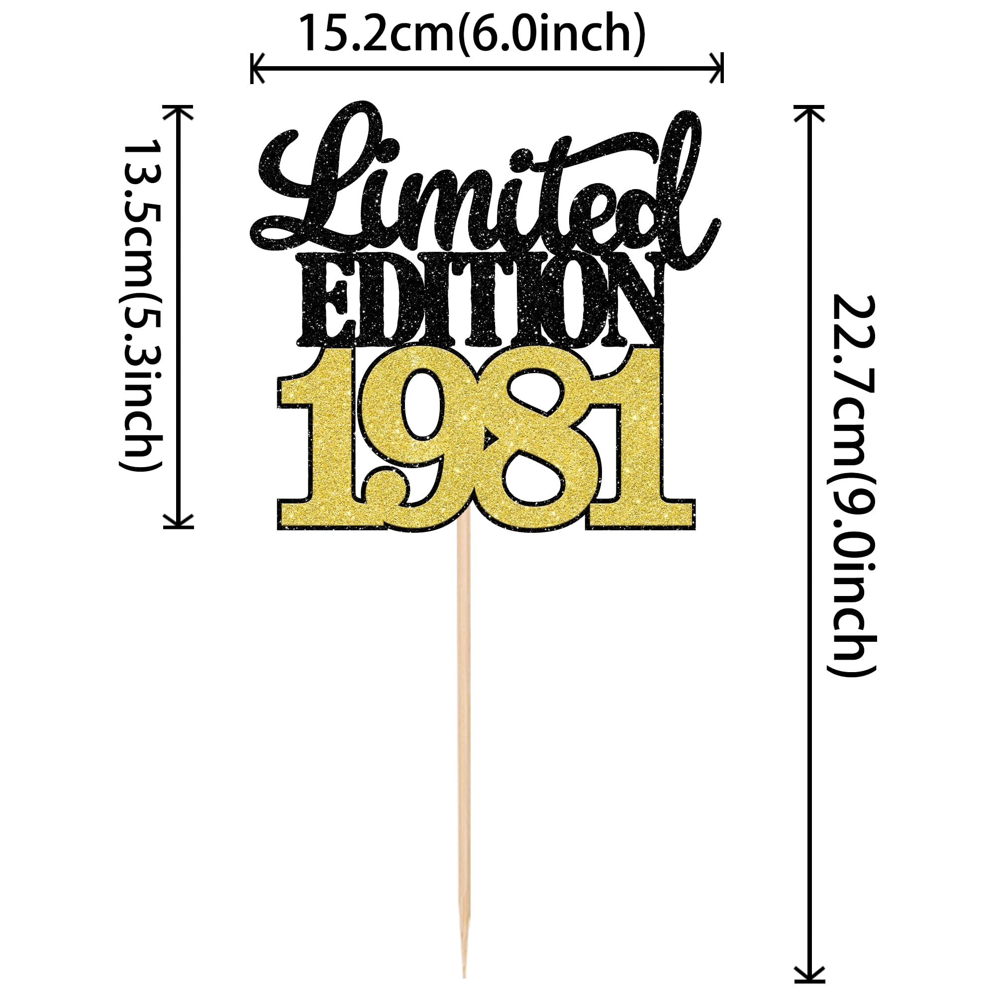 Limited Edition 1981 Cake Topper - 1 pcs 45th Birthday