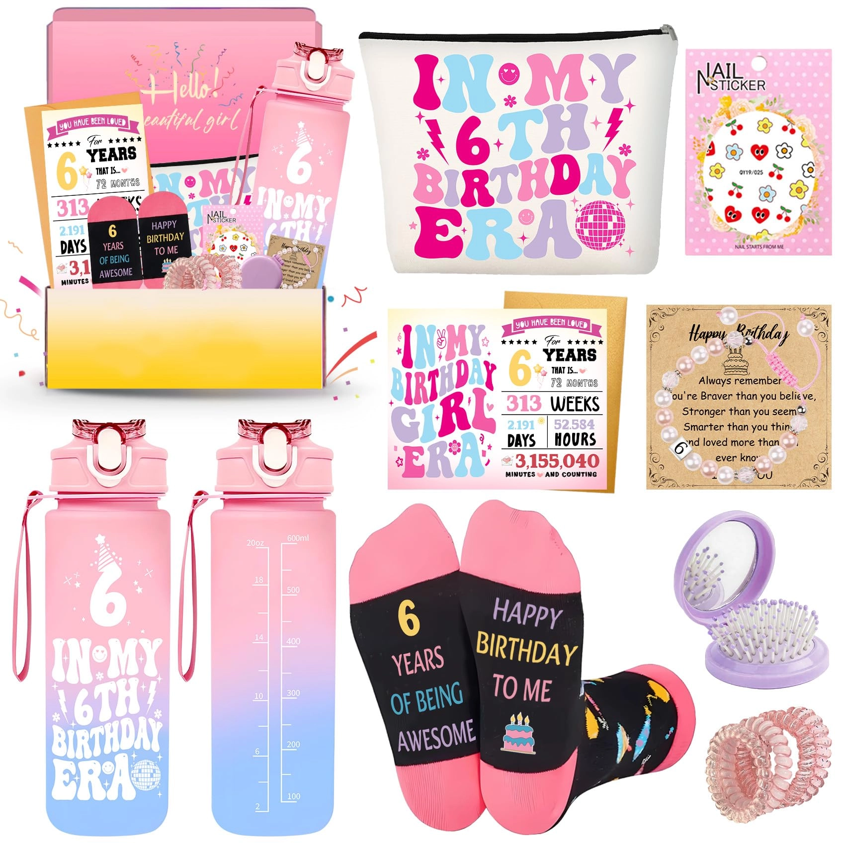 zyphoria 6th birthday set-1 - 1.0 count gifts for 6 year olds girls