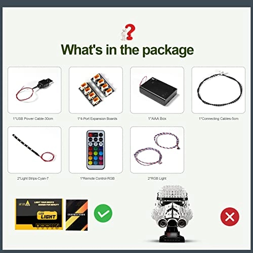 Light Kit for LEGO 75276 Stormtrooper Helmet - Acrylonitrile Butadiene Styrene 1