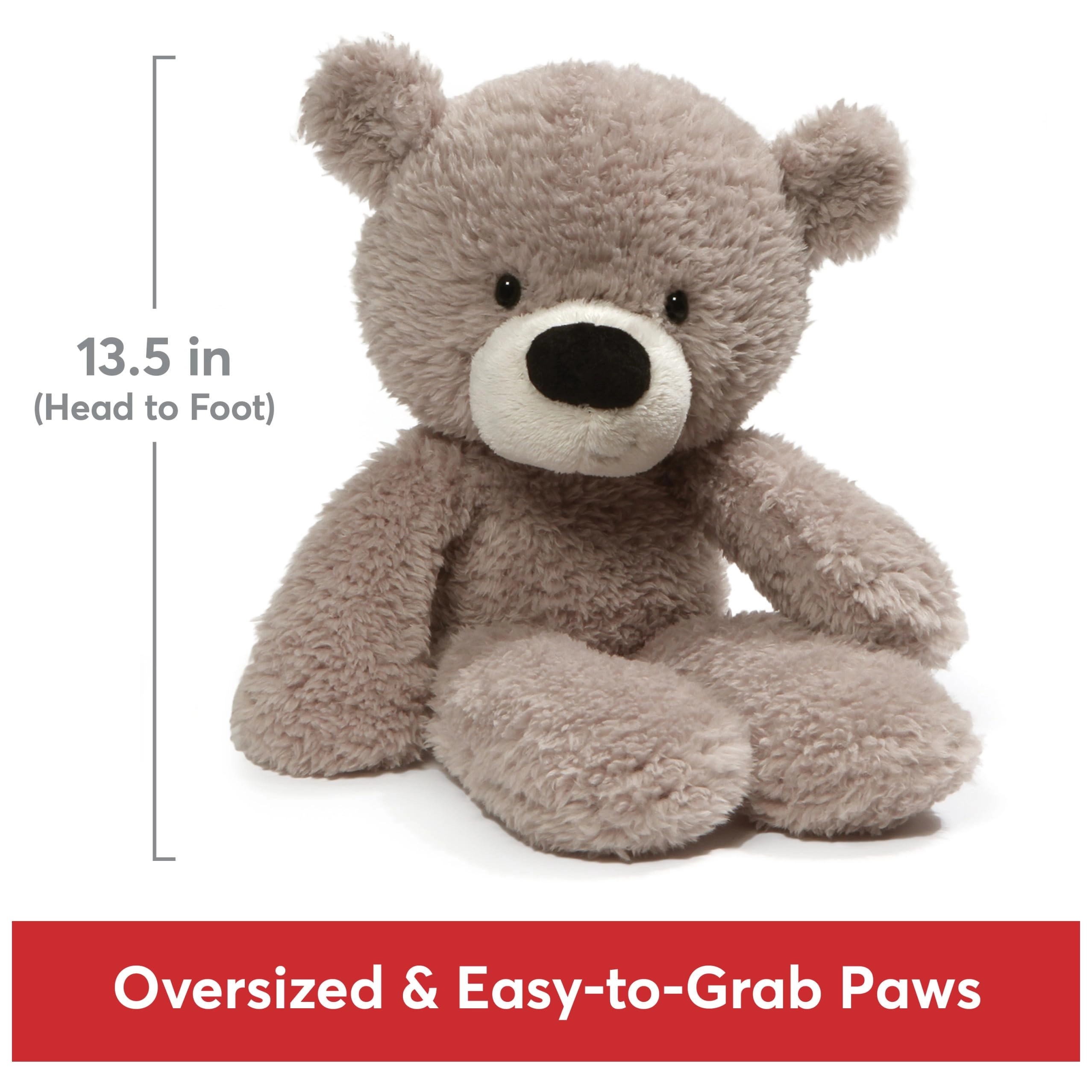 Fuzzy Teddy Bear - 13.5" Gray