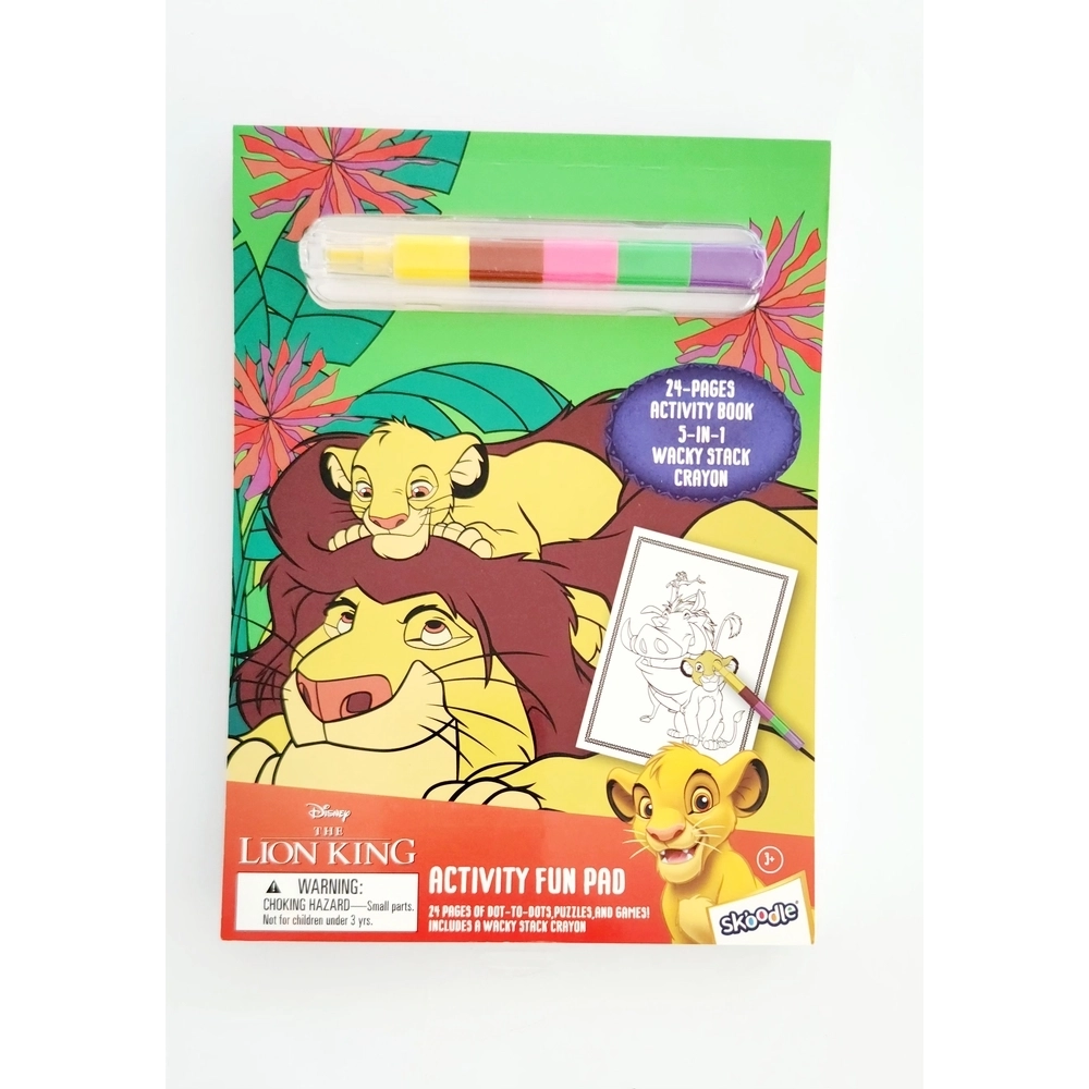 SKOODLES Disney Lion King Activity Fun Pad - 24 pages stackable crayon