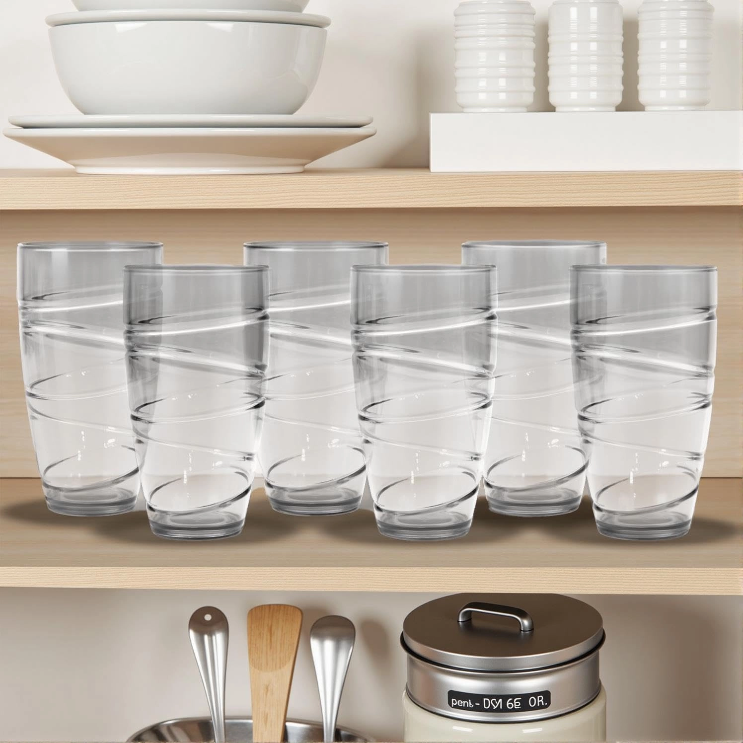 Swirl Reusable Cup - 6 pcs - Stackable - 550 ml