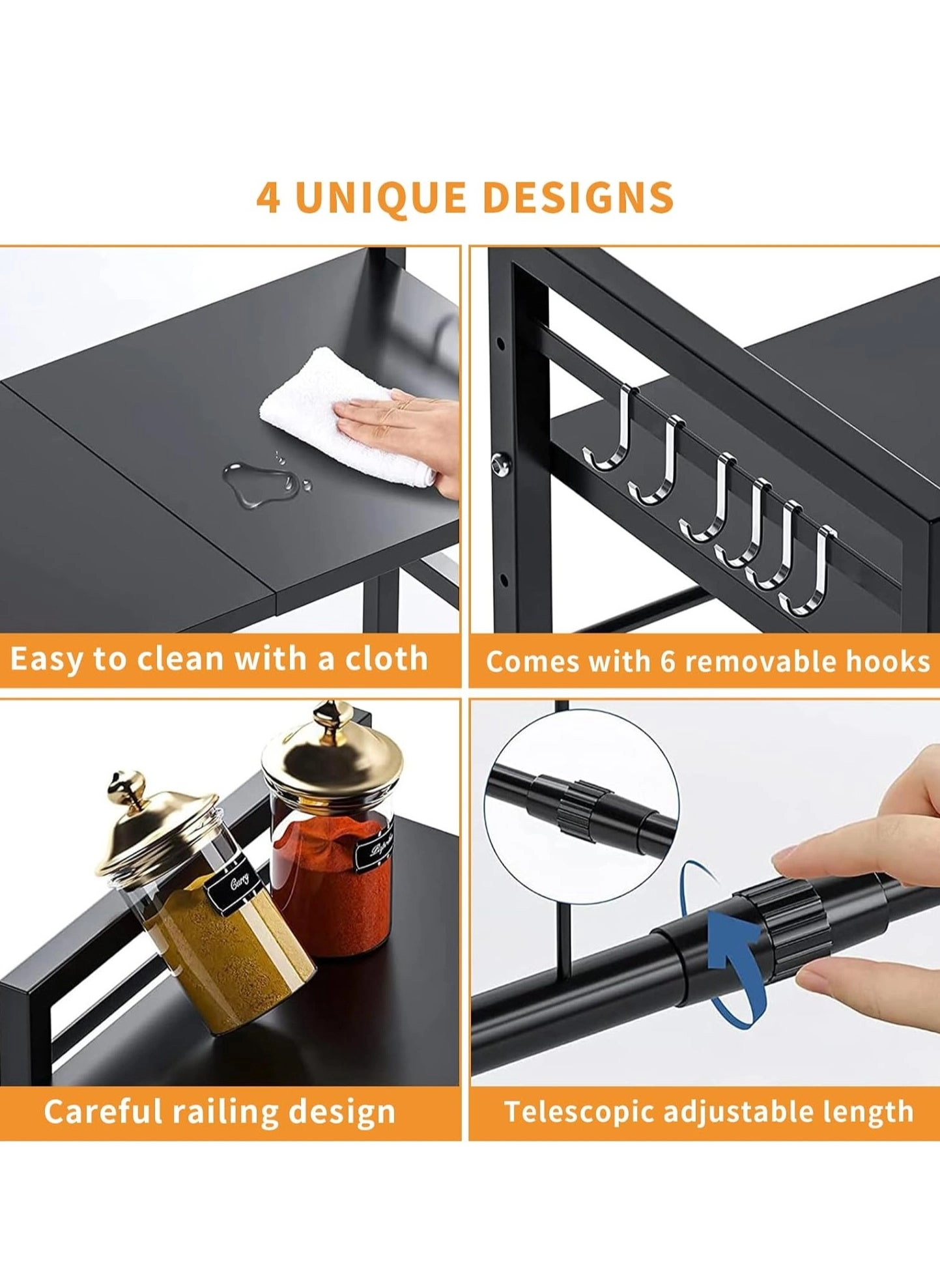 2-Tier Expandable Over the Microwave Oven Rack