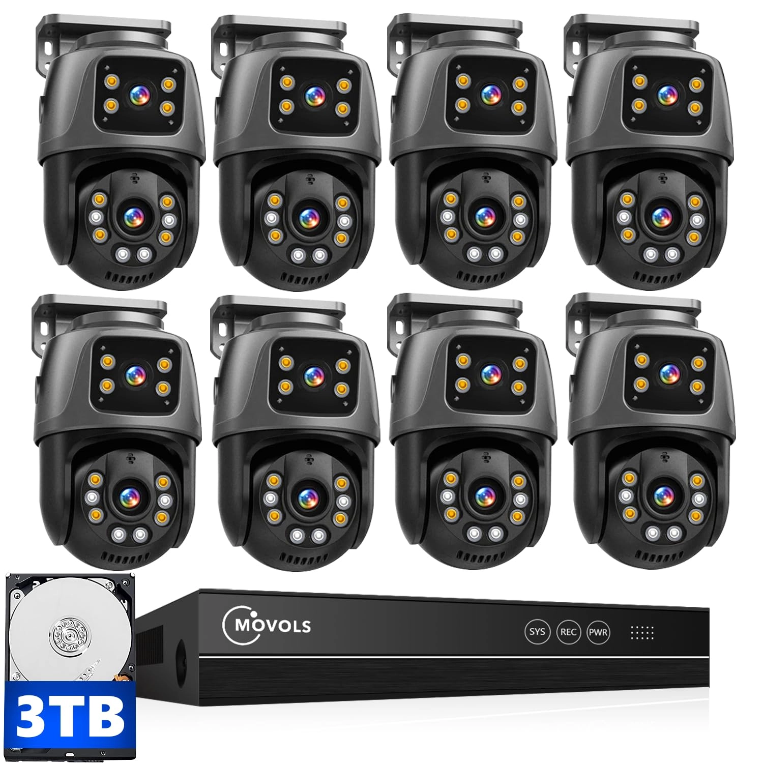 MOVOLS PoE Security Camera + 8CH NVR - 8 8 6MP