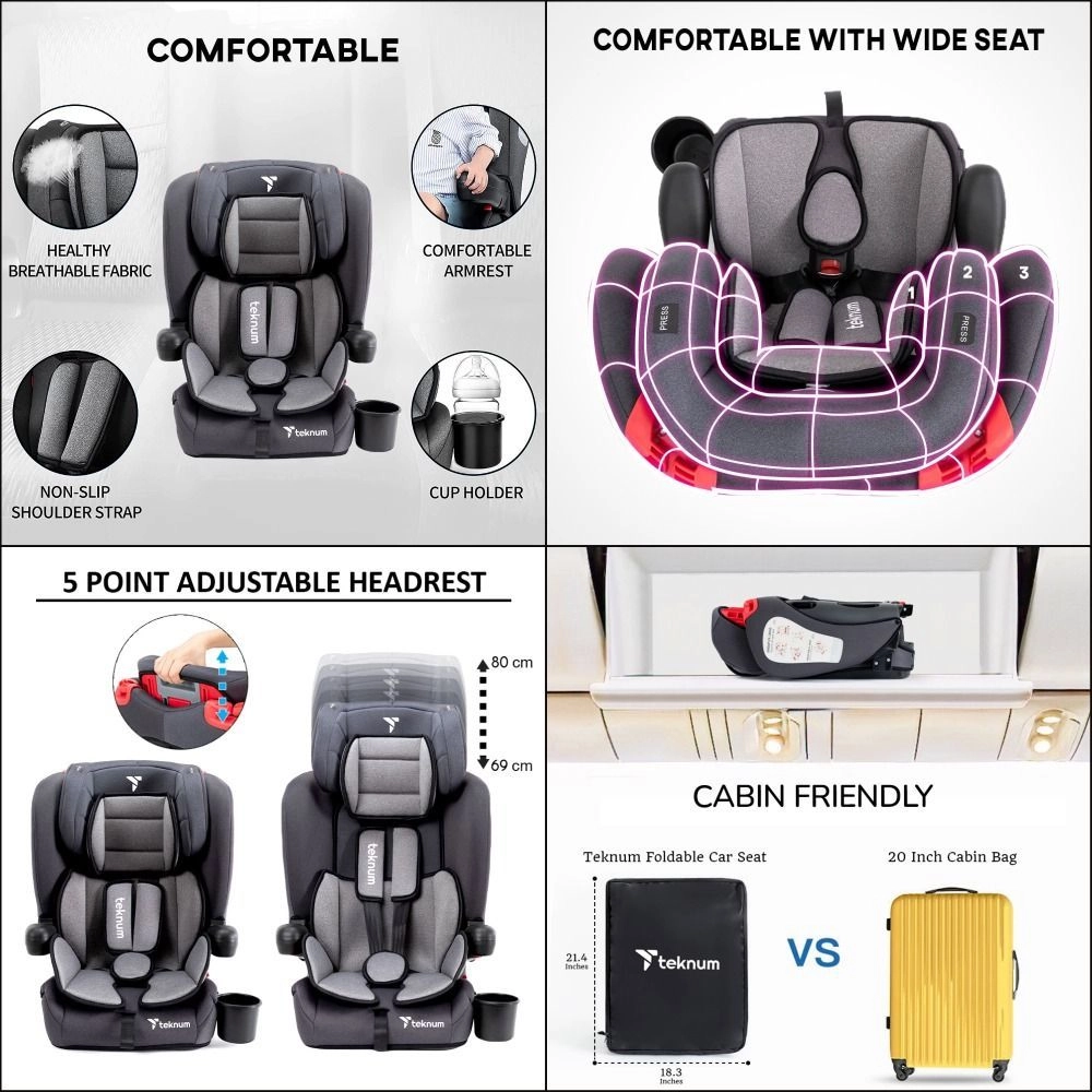 Pack And Go Foldable Car Seat - Group 1/2/3 (9-36Kg)