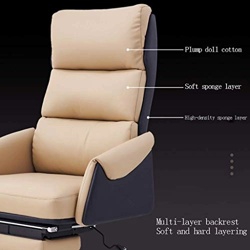 Desk Chair - PU Leather Brown High Back