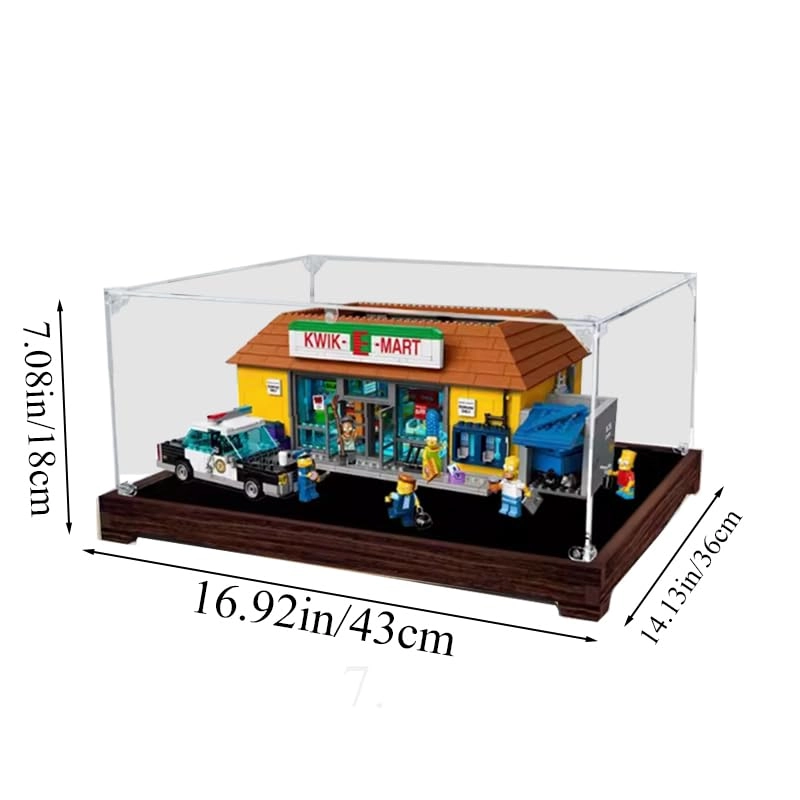 Clear Acrylic Display Case (71016) - Walnut Bottom 16.92x14.17x7.08in.