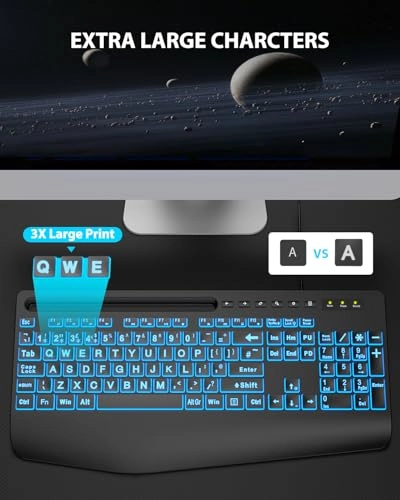 Large Print Backlit Keyboard - Standard Wired