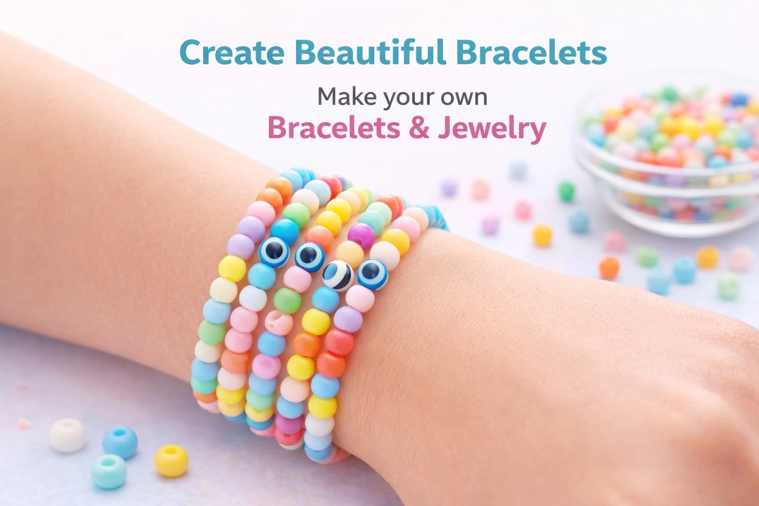 Bracelet Making Kit - 12 Types 10m Elastic Thread