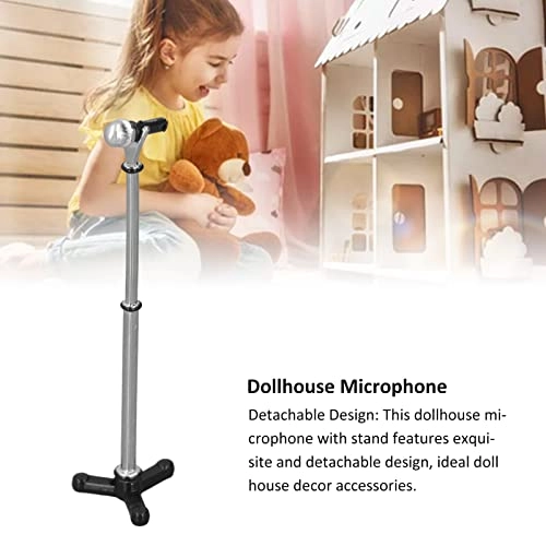 Dollhouse Microphone with Stand - 1:12 Black