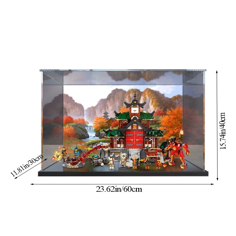 Acrylic Display Case - 23.62x15.74x11.81in Acrylic + Wood-Plastic Composite