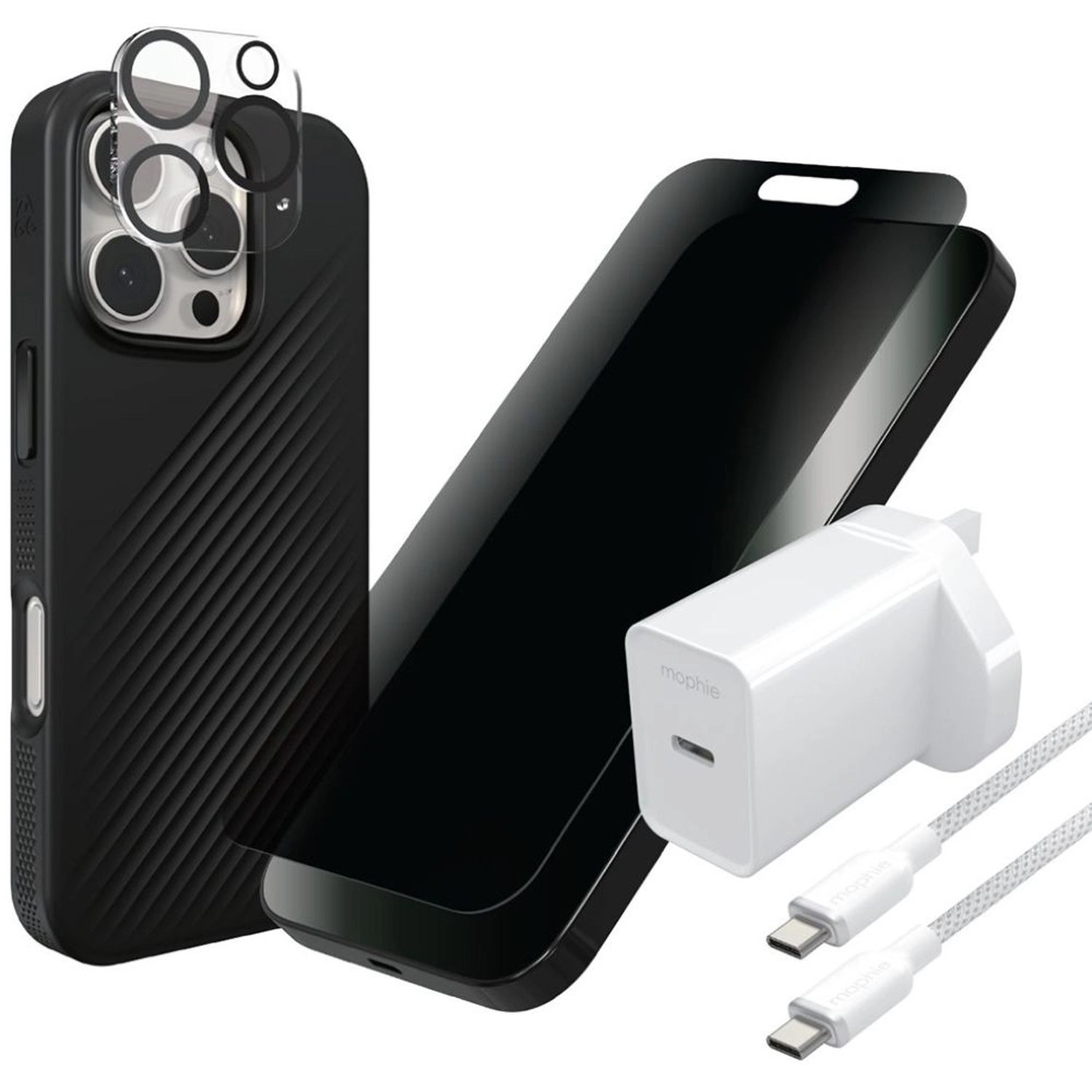 ZAGG Privacy Glass & Plastic Screen Protector for iPhone 16 Pro