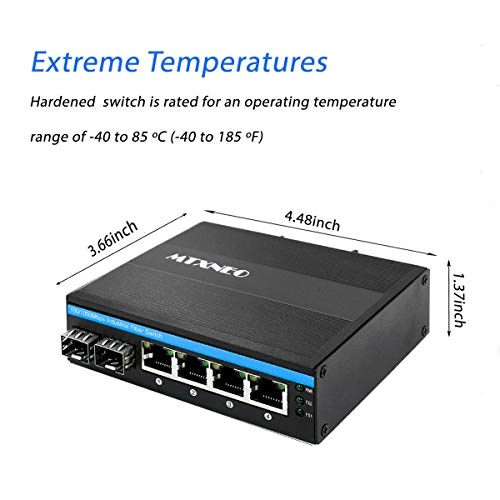 6 Port Gigabit Industrial Fiber Optic Outdoor Switch