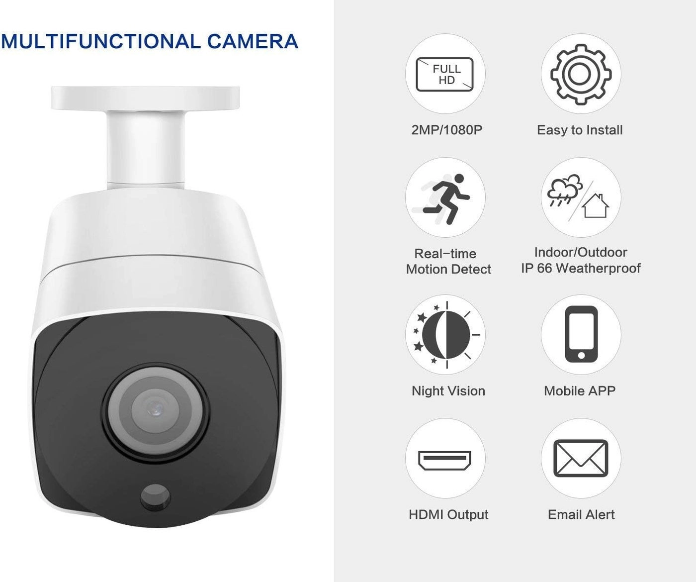 8CH 1080N AHD DVR + 1080p Bullet Camera - 8PCS + 1TB Hard Disk